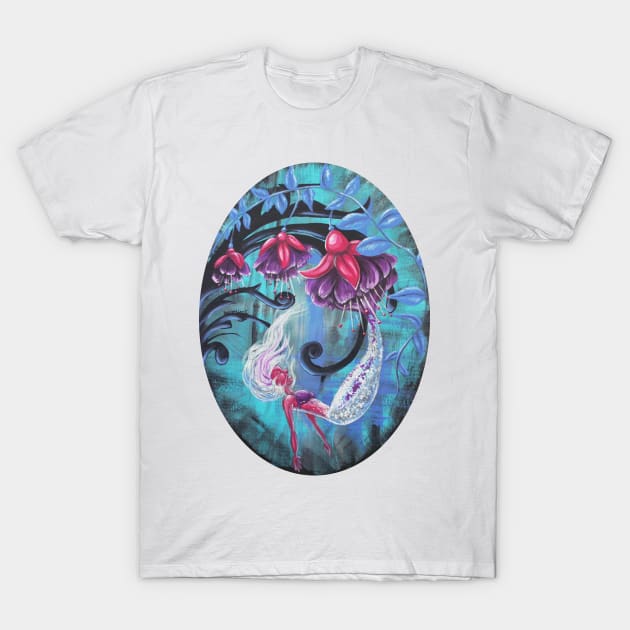 Fuchsia mermaid T-Shirt by Artelies202